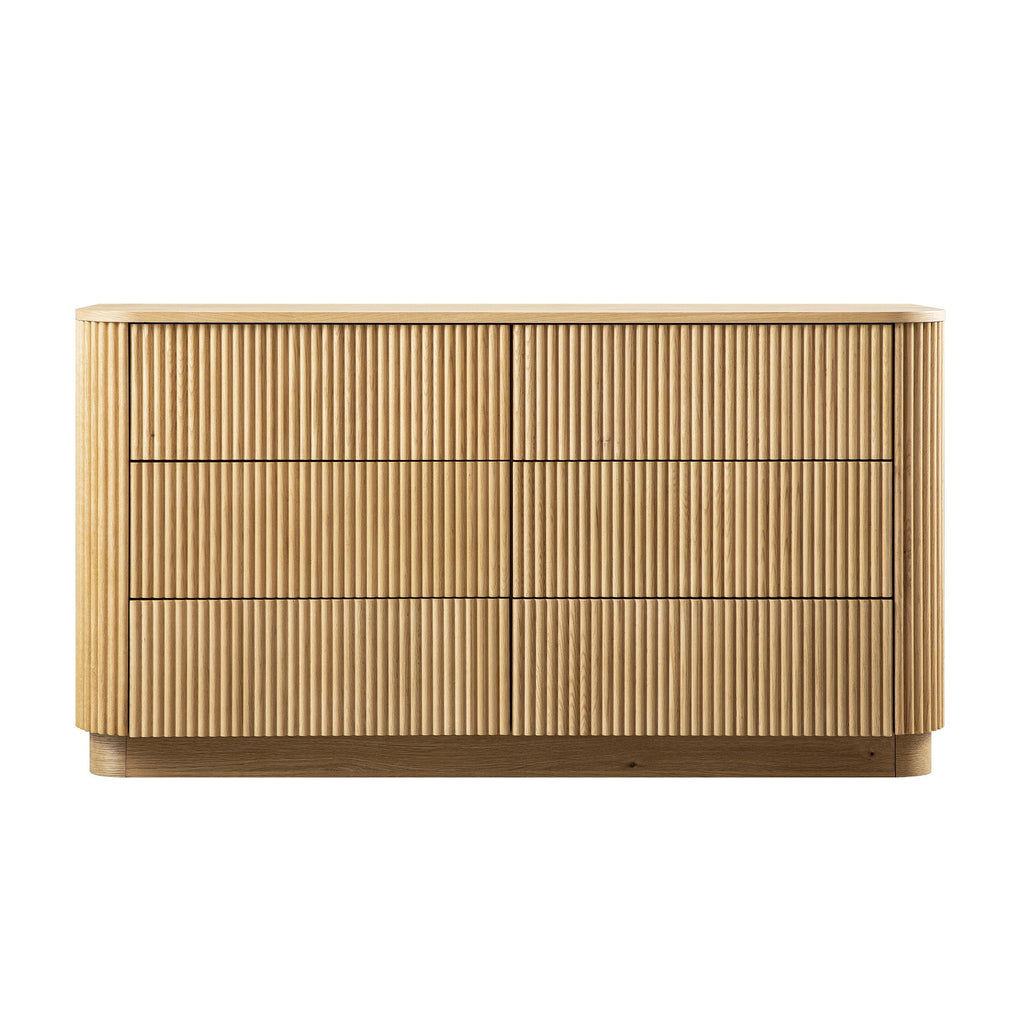 Maru 6 Drawer Dresser, Oak