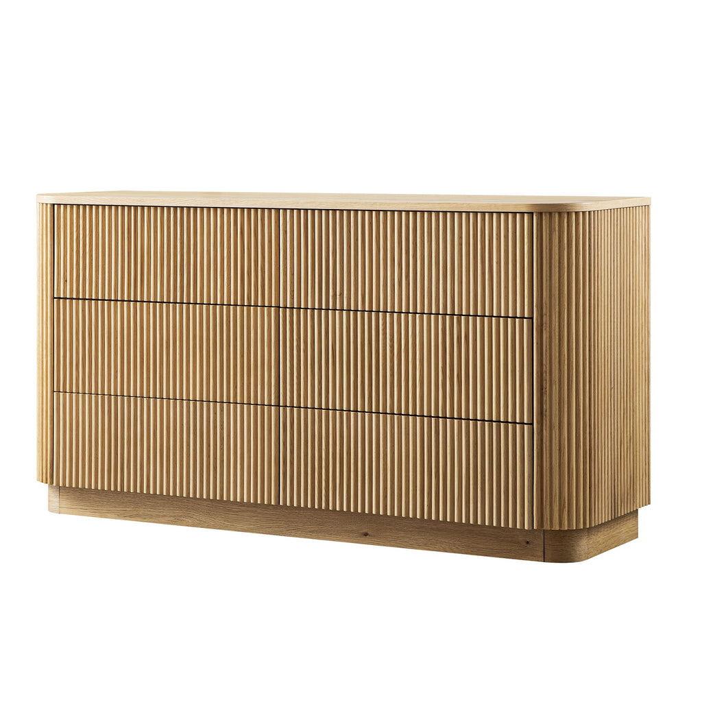 Maru 6 Drawer Dresser, Oak