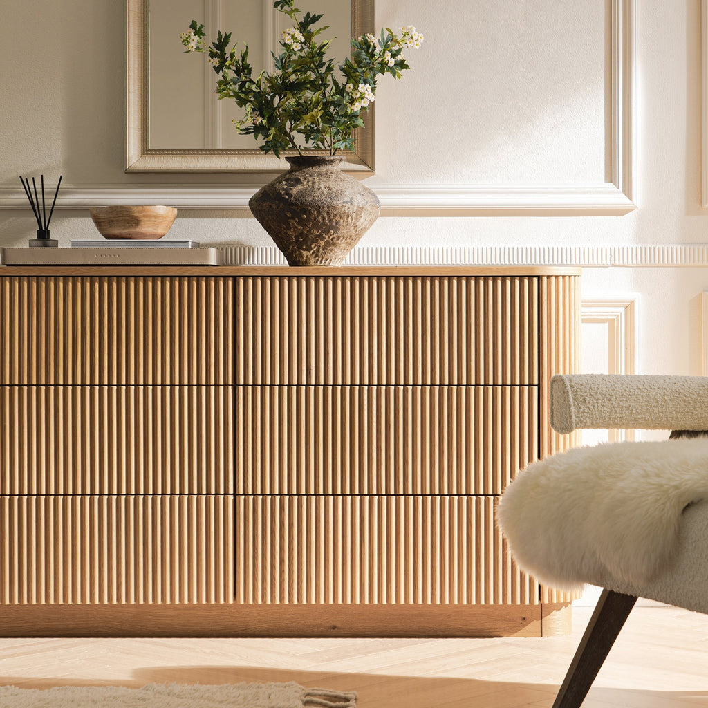 Maru 6 Drawer Dresser, Oak