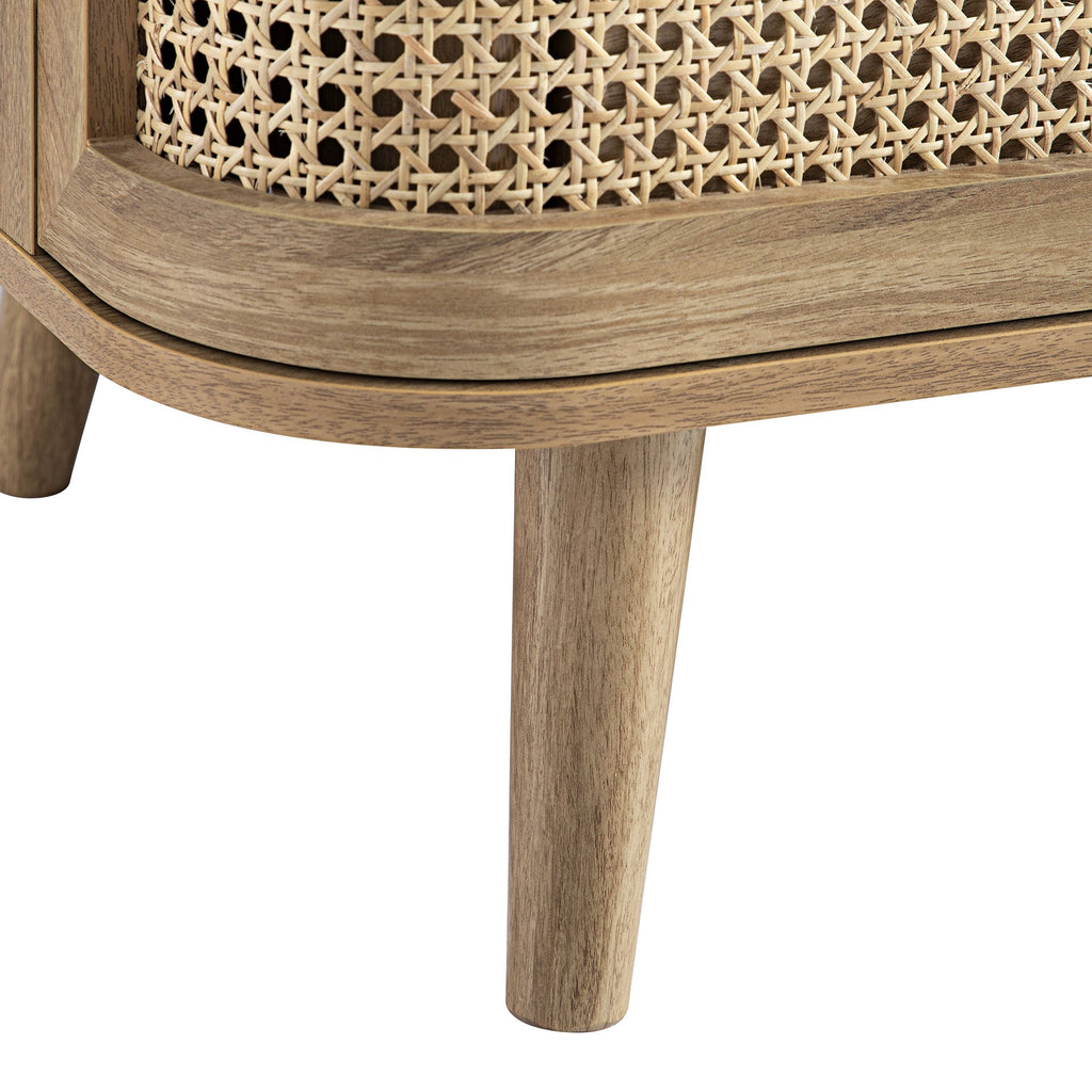 Izzy Curved Rattan 3 Drawer Dresser, Natural