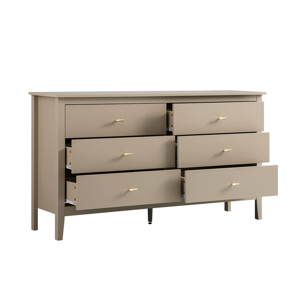 Oakham 6-Drawer Dresser, Deep Greige