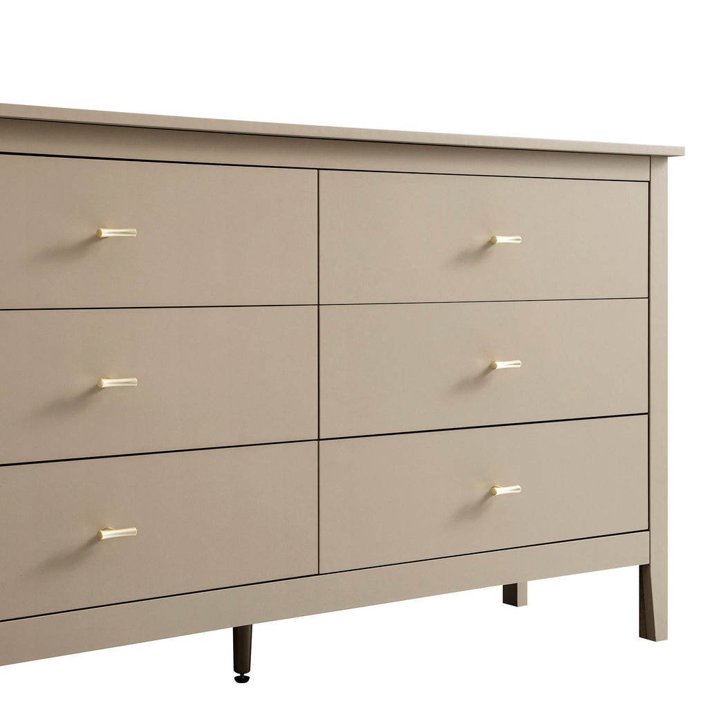 Oakham 6-Drawer Dresser, Deep Greige