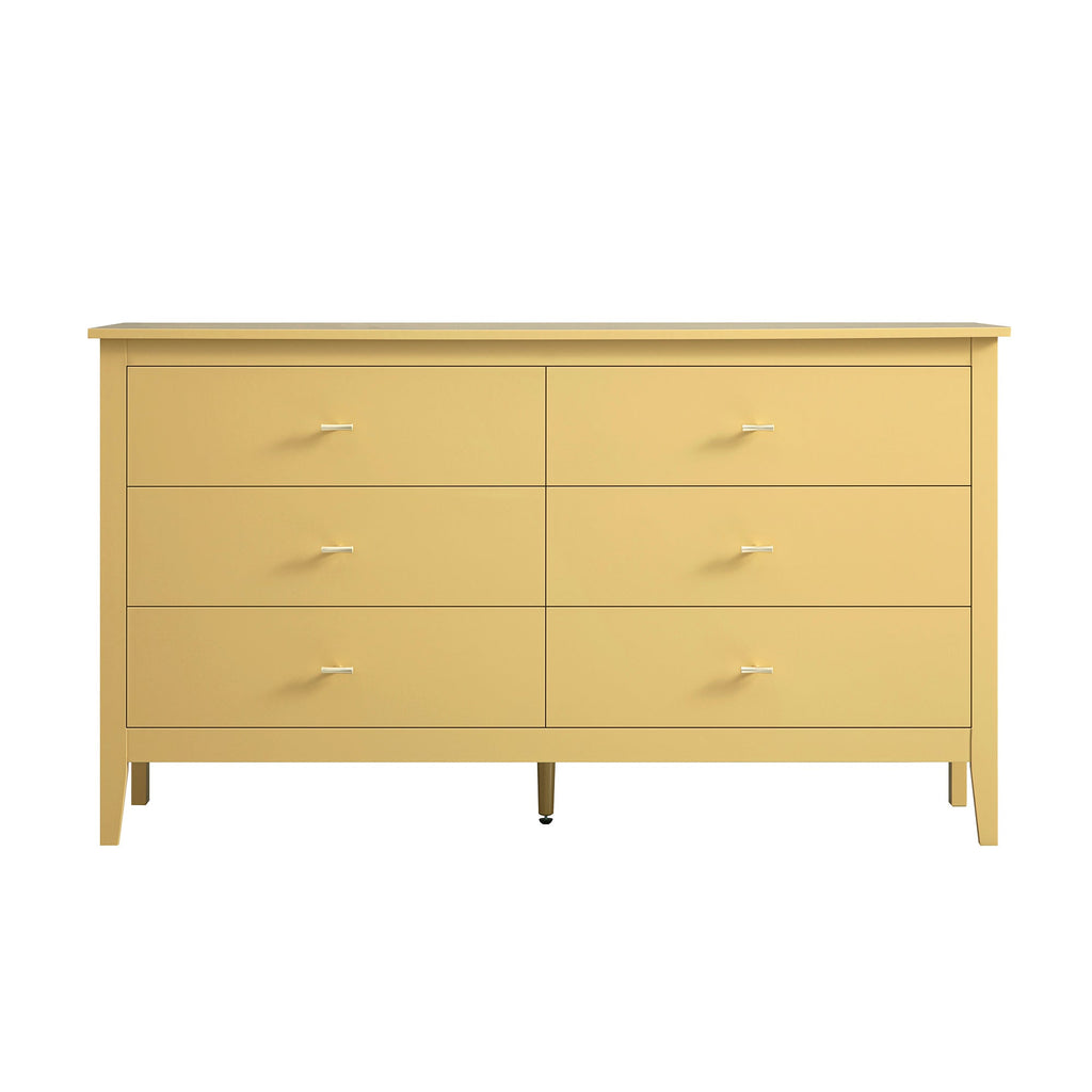 Oakham 6-Drawer Dresser, Rattan Yellow