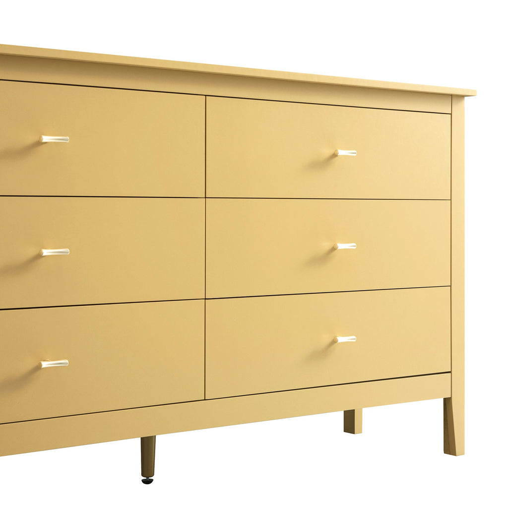 Oakham 6-Drawer Dresser, Rattan Yellow