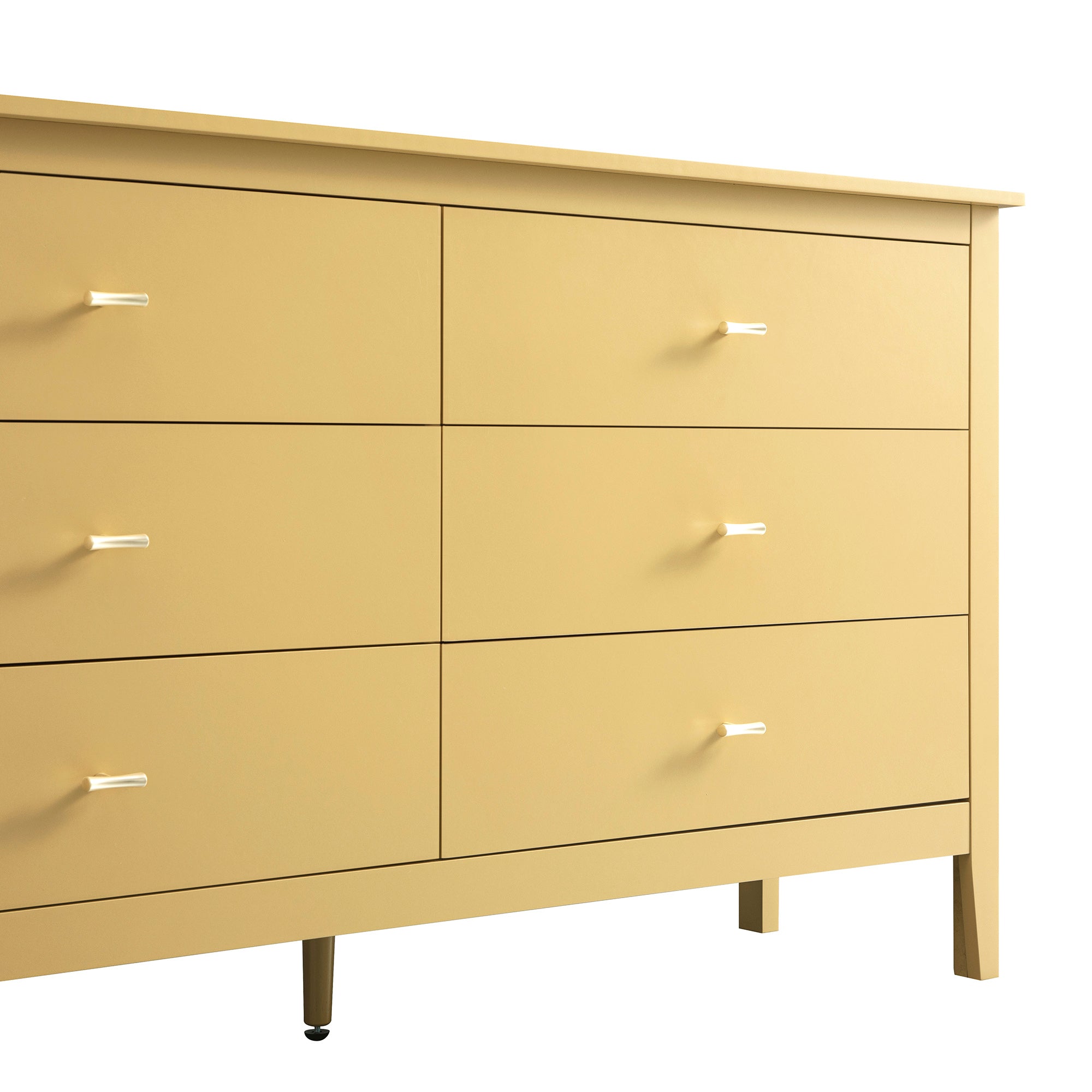 Oakham 6-Drawer Dresser, Rattan Yellow