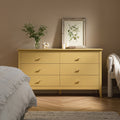 Oakham 6-Drawer Dresser, Rattan Yellow