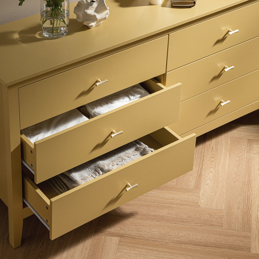 Oakham 6-Drawer Dresser, Rattan Yellow