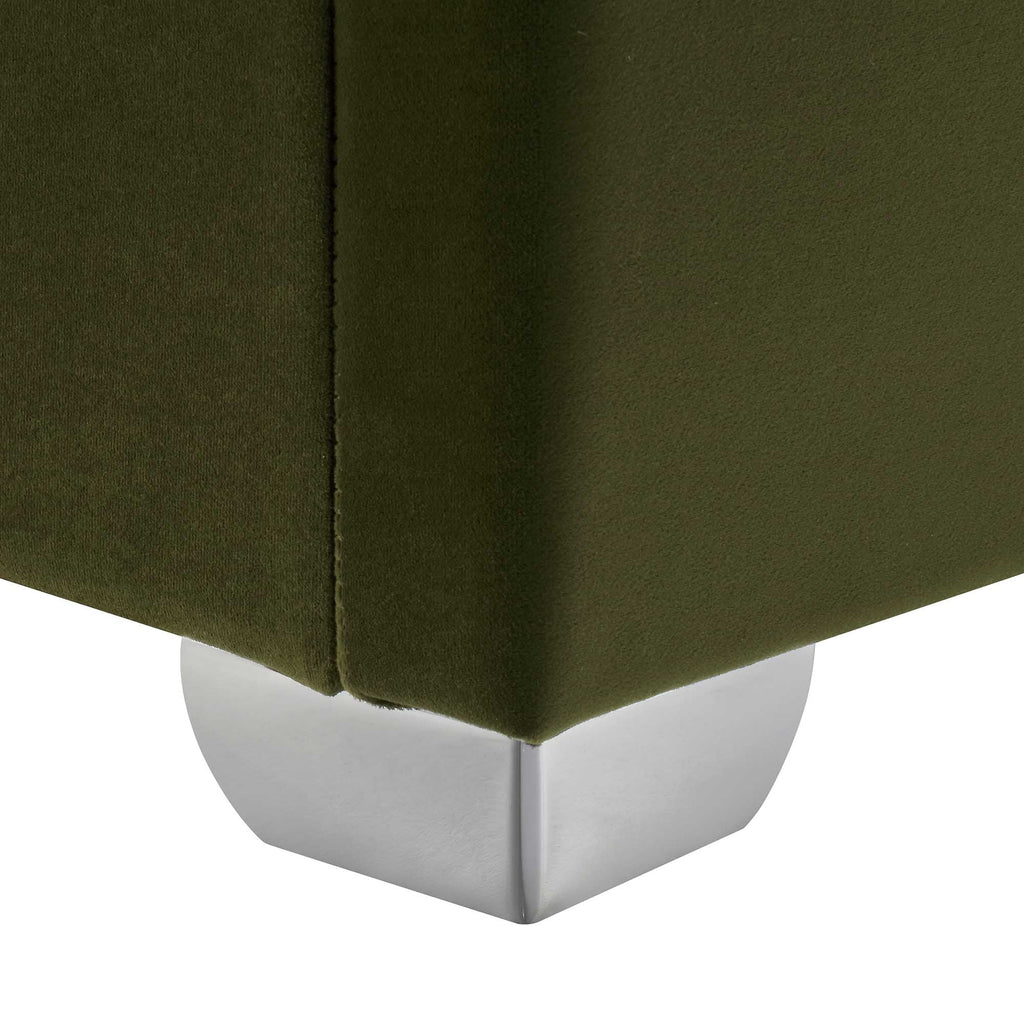 Hadley Moss Green Velvet Ottoman Storage Bed