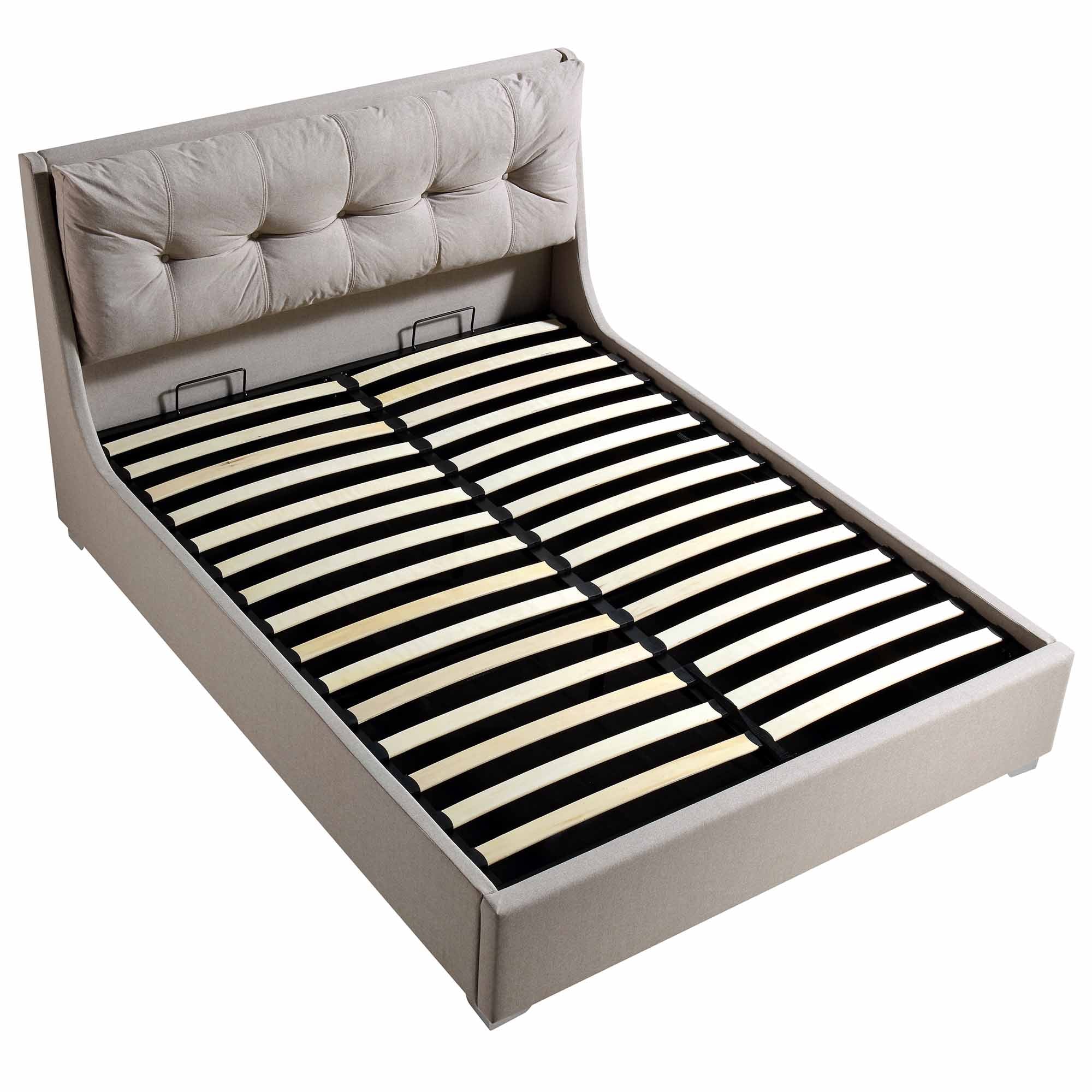 Hadley Stone Fabric Ottoman Storage Bed