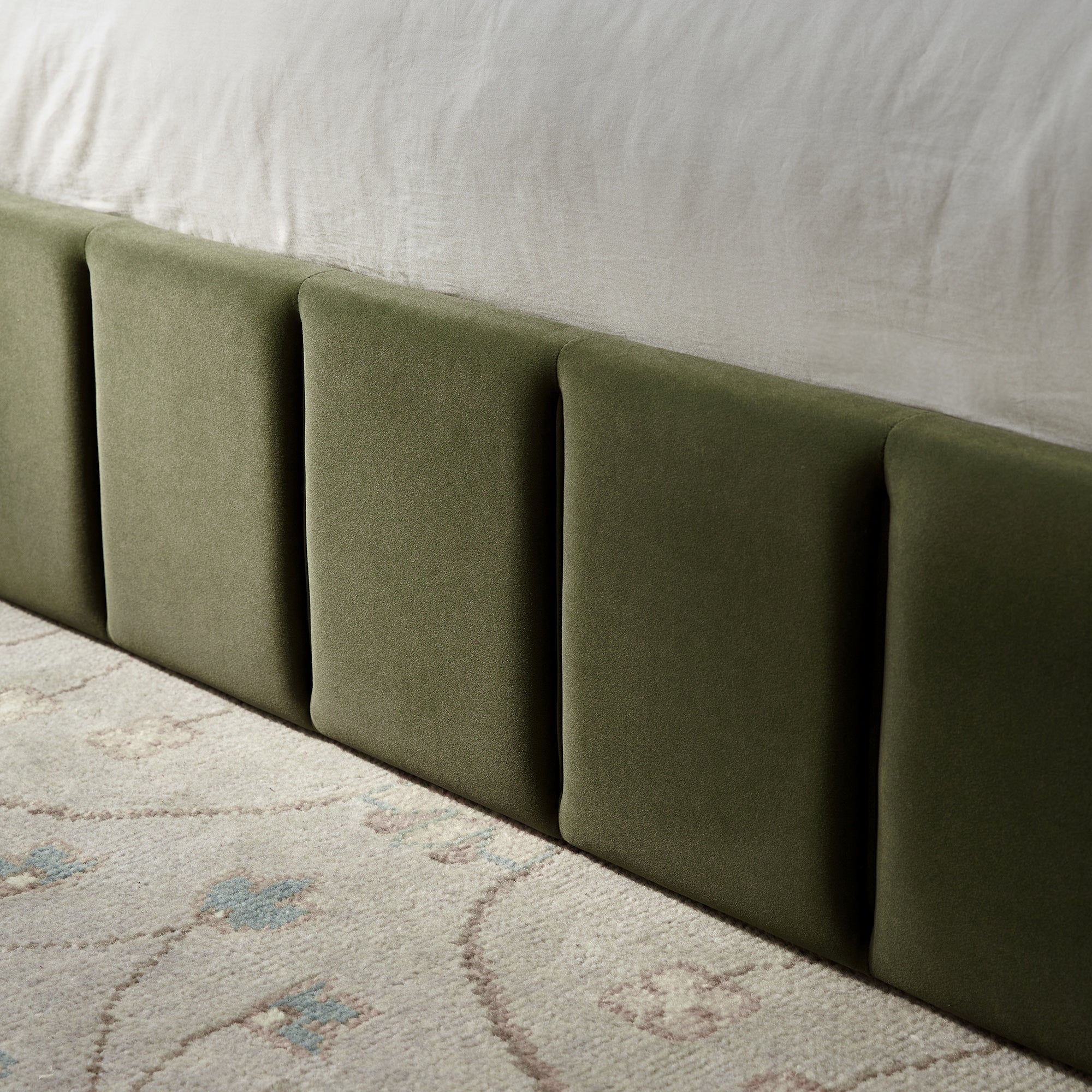 Hana Ottoman Storage Bed, Moss Green Velvet