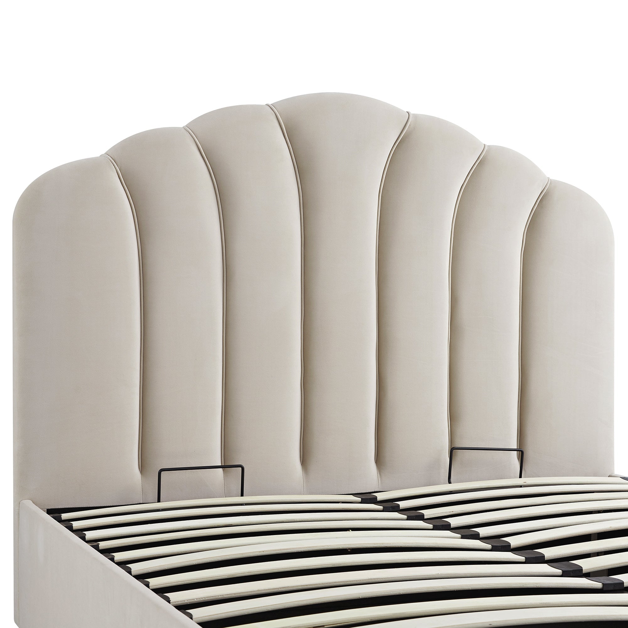 Hana Ottoman Storage Bed, Warm Stone Velvet