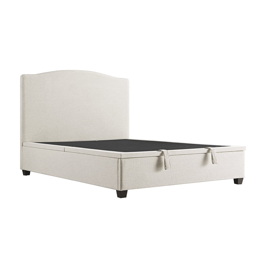 Chilworth Upholstered Ottoman Storage Bed, Ivory Weave Fabric