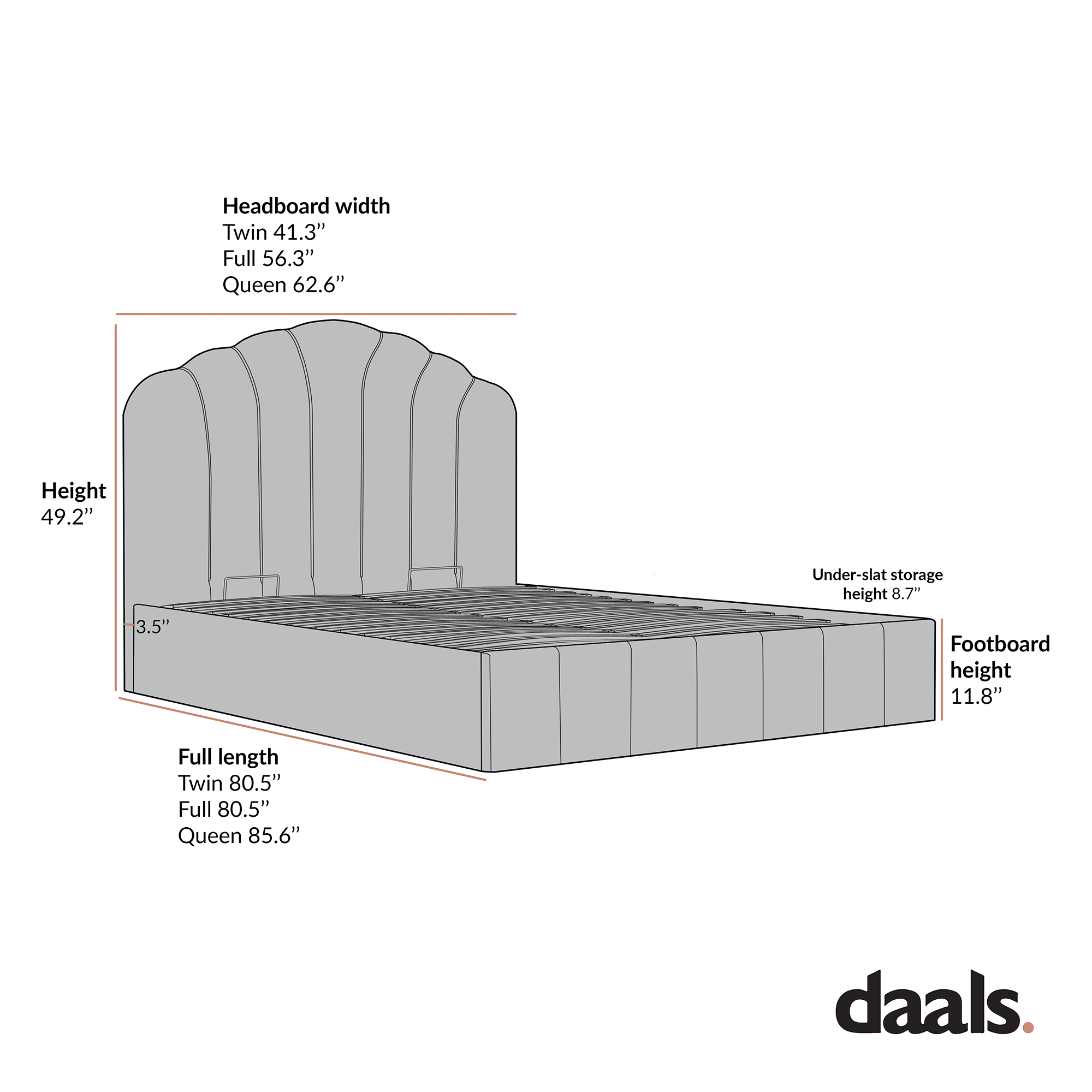 Hana Ottoman Storage Bed, Cinnamon Velvet