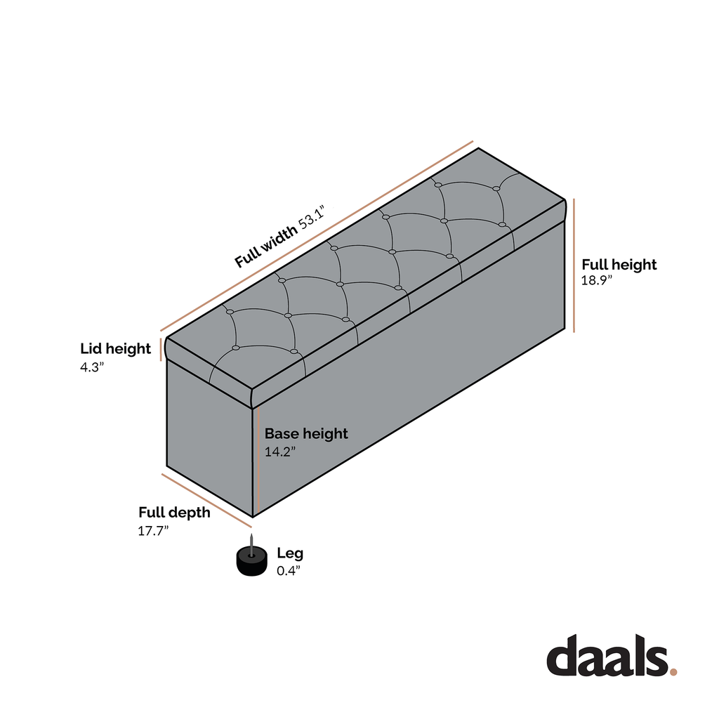 Leamington Deep-Buttoned Ottoman Storage Bench, Rosewater Pink Fabric