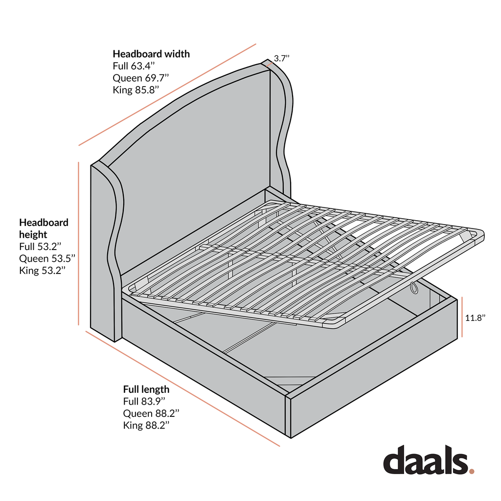 Kimberly Winged Upholstered Storage Bed, Taupe Velvet