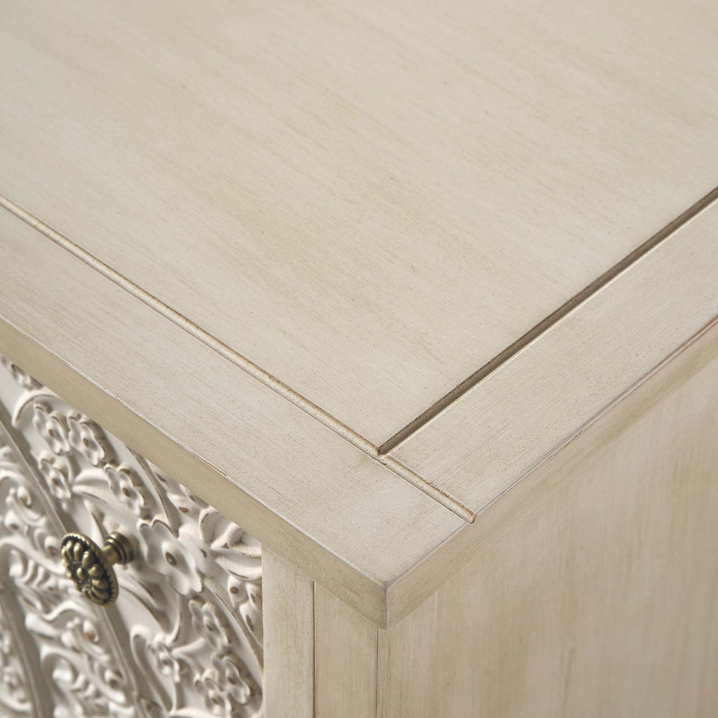 Chantilly Whitewashed Carved 3 Drawer Dresser