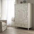 Chantilly Whitewashed Carved Triple Closet