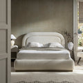 Luella Upholstered Wooden Plinth Base Storage Bed, Ecru Boucle