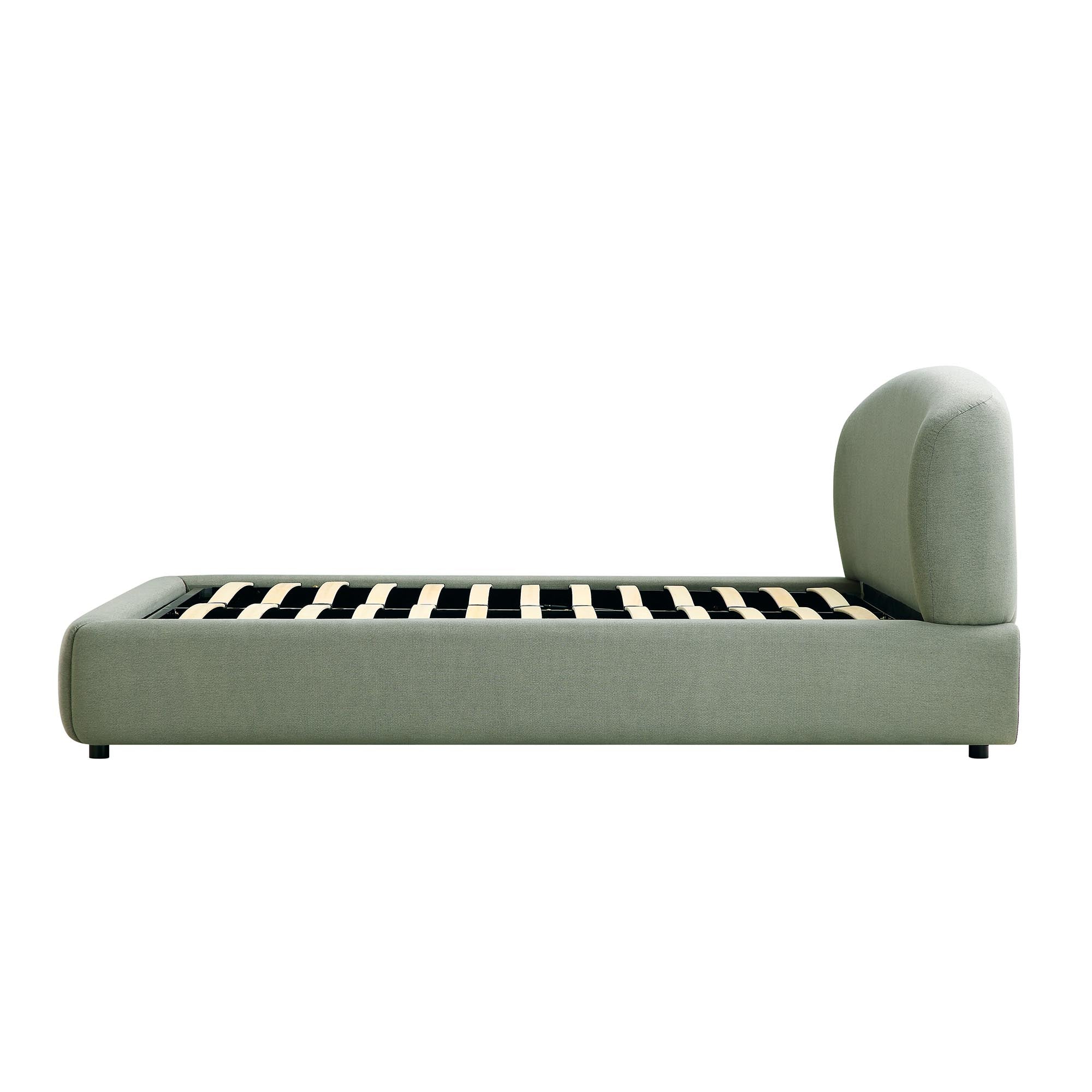 Constance Winged Headboard Ottoman Storage Bed, Olive Linen