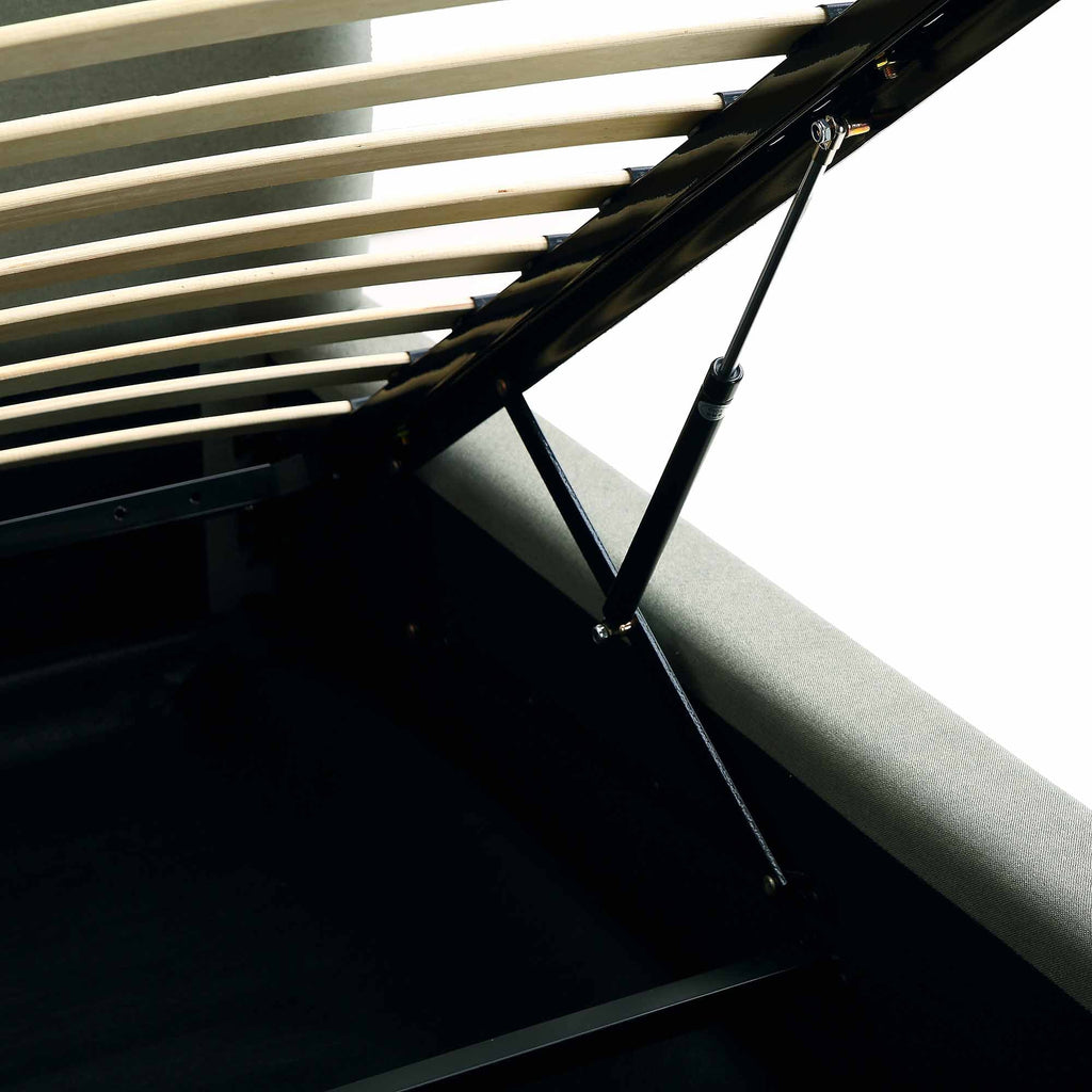 Constance Winged Headboard Ottoman Storage Bed, Olive Linen